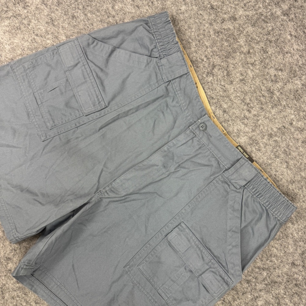 St Johns Bay Mens Hiking Shorts 42 Slate Blue Cargo Cotton Twill Z6SBT001 PR NEW